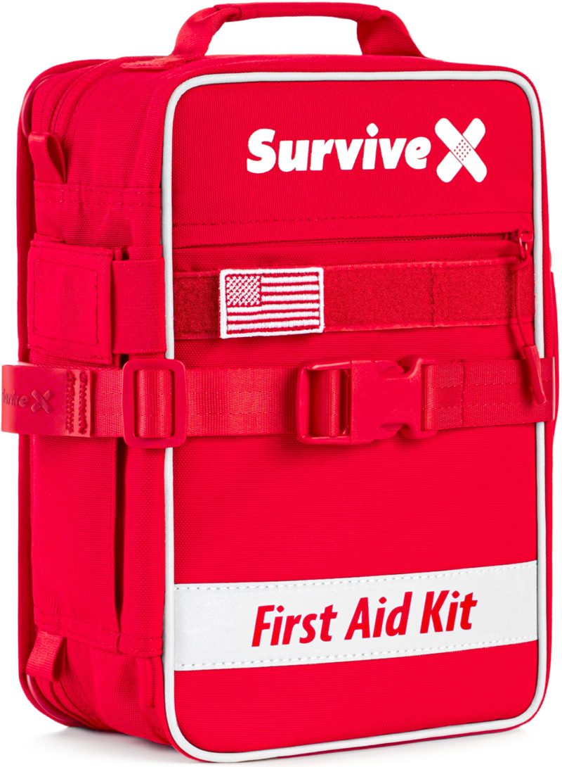 SurviveX Large First Aid Kit, Emergency Kit for 3-4 People