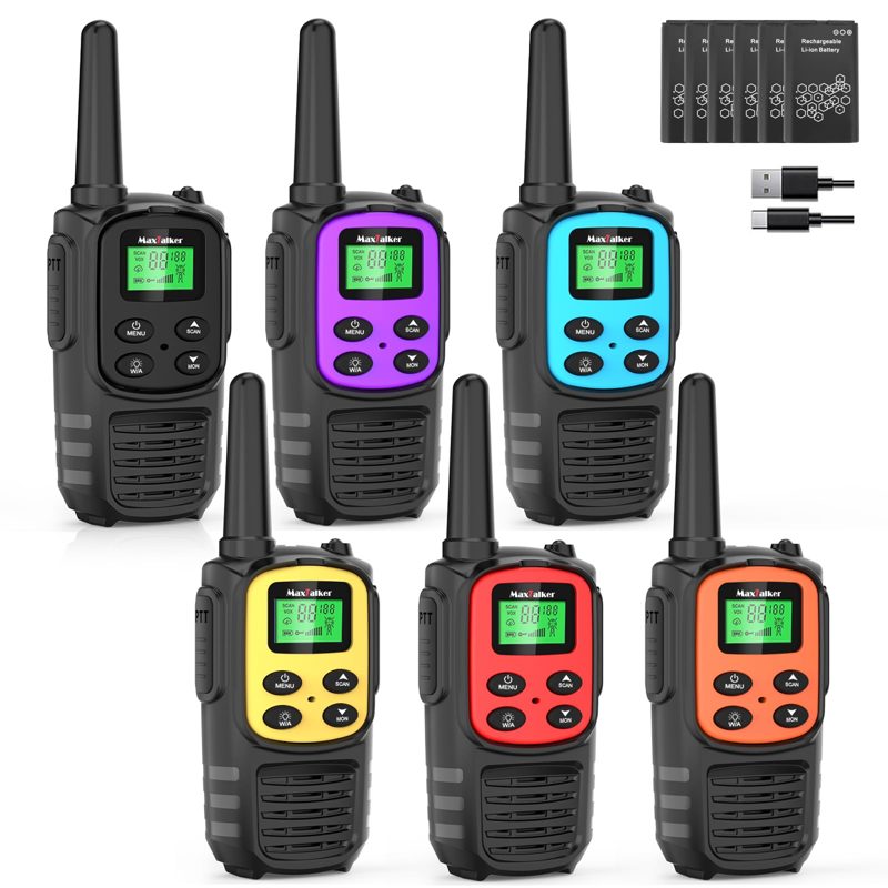 Walkie Talkies Long Range, Rechargeable 22 FRS Channel Two Way Radio 6Pack