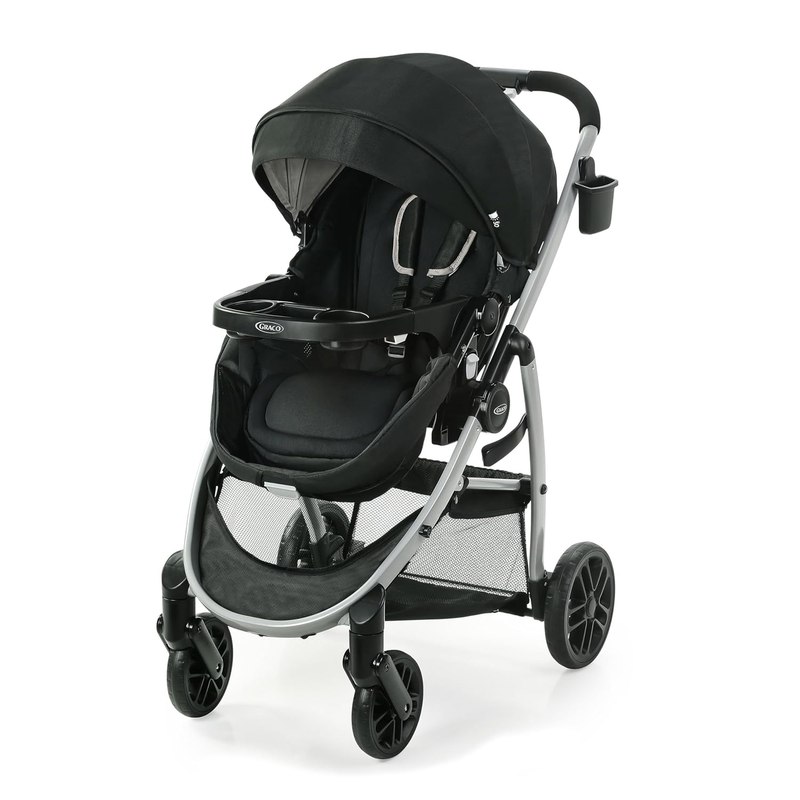 Graco Modes Pramette Stroller, 3-in-1 Baby Stroller, 3 Modes: Infant Car Seat Carrier (Car Seat Not Included), Infant Pramette, and Toddler Stroller, Reversible Seat, One-Hand Fold, Pierce