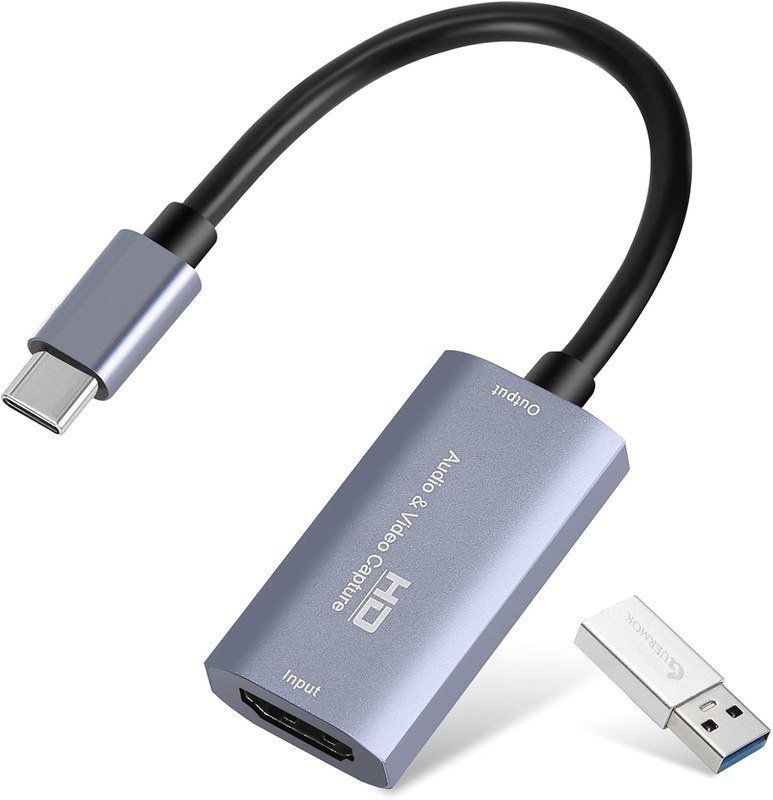 Guermok Video Capture Card, 4K USB3.0 HDMI to USB C, 1080P 60FPS & 2K 30FPS | Capture Card for Streaming, Compatible with iPad Mac OS Windows, Quest 3, OBS, PS5/4, Switch2/1, Xbox, Camera (Silver)