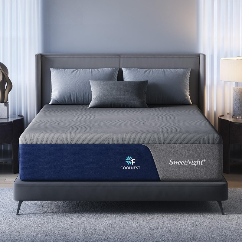 Sweetnight CoolNest Queen Mattress, 14 Inch Cooling Memory Foam Mattress