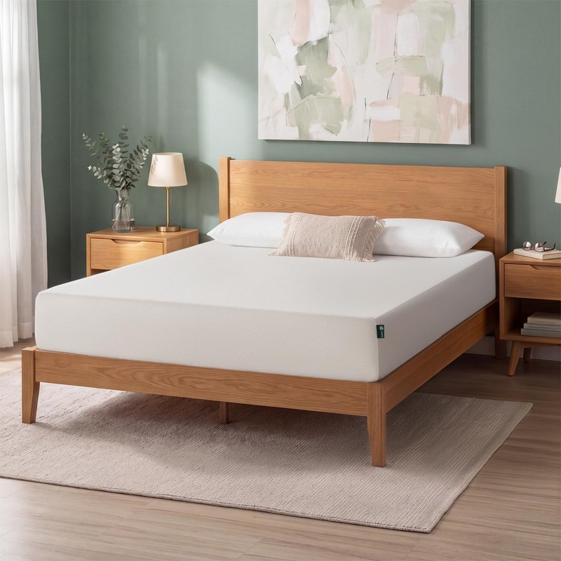 Zinus 10 Inch Queen Green Tea Memory Foam Mattress, Medium Firm Feel