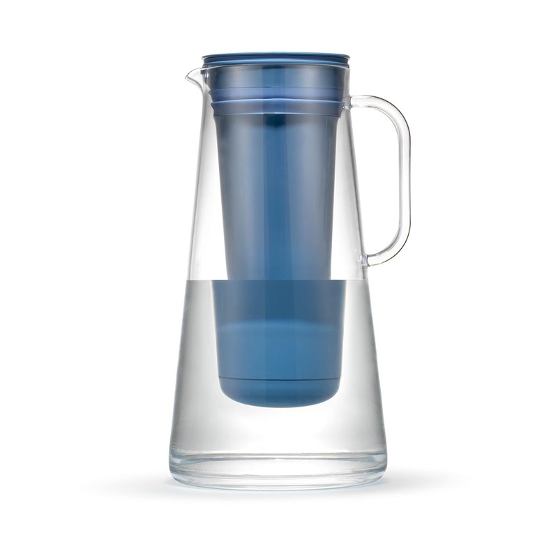 LifeStraw Home Pitcher BPA Free Plastic 7 Cup Stormy Blue | Plastic Water Filter Pitcher Home Essential, 7-Cup,Filters Bacteria, parasites, microplastics, and 30+ contaminants
