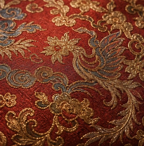 Illustration of silk brocade.
