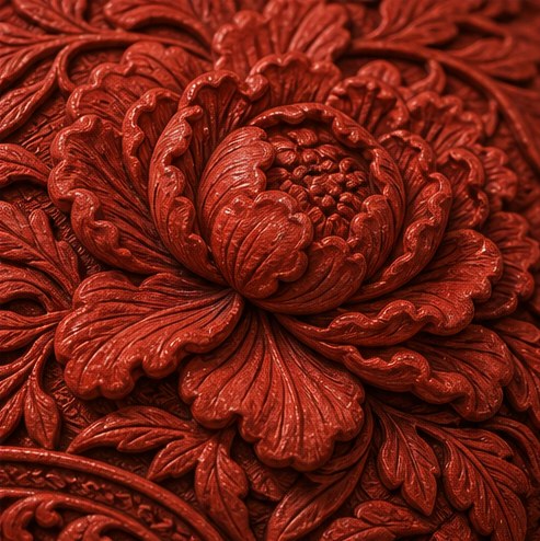Illustration of carved lacquer.