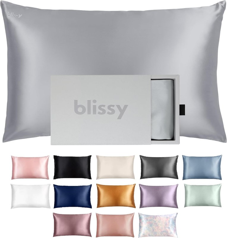 Blissy Silk Pillowcase - 100% Pure Mulberry Silk - 22 Momme 6A High-Grade Fibers - Silk Pi