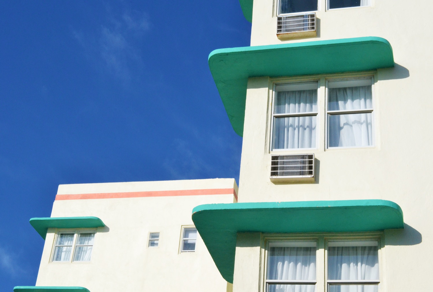 Colorful Art Deco buildings along South Beach, Miami — the real backdrop for Vice City.