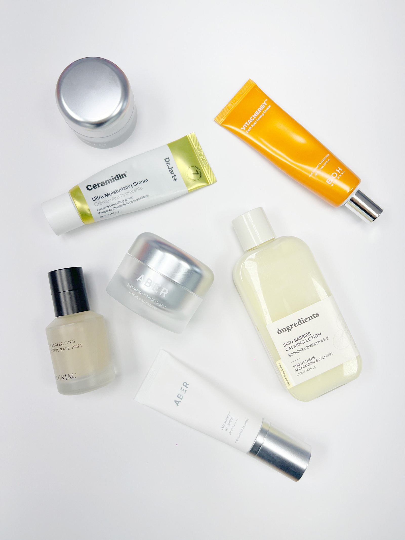Korean cosmetic products, a real photograph.