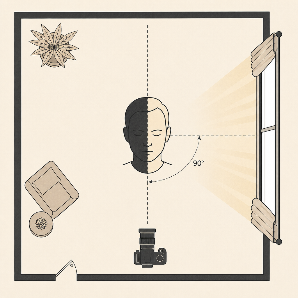Diagram illustrating the split lighting pattern.