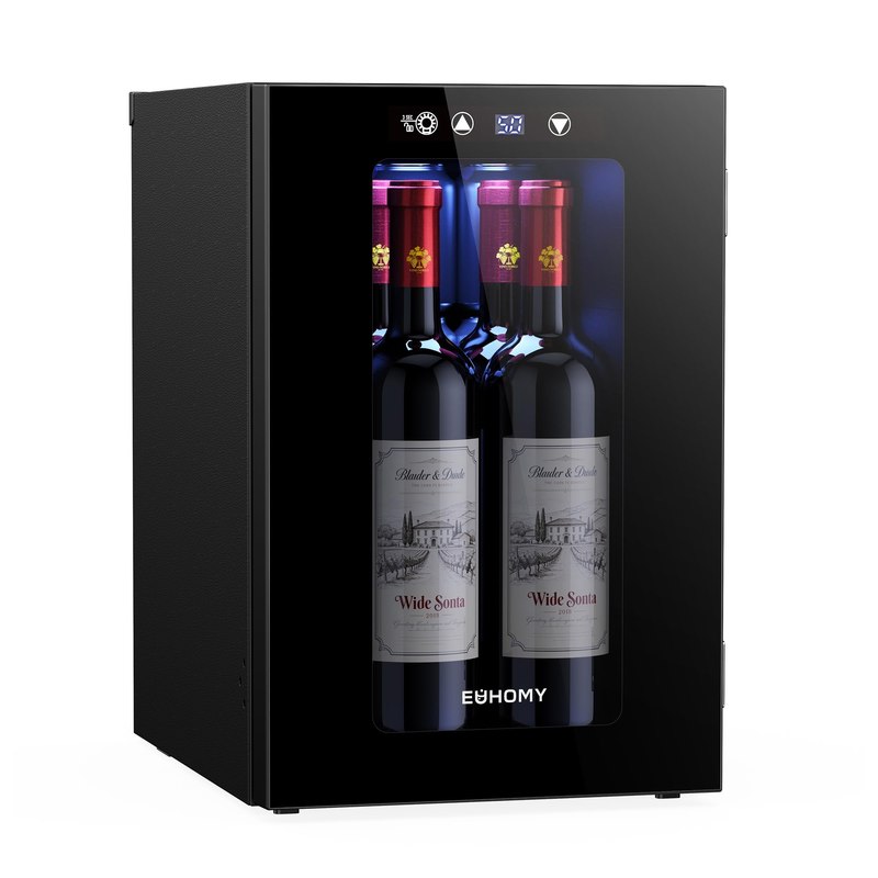 EUHOMY 18L Wine Fridge Mini Fridge, Freestanding Counter-top Wine Cooler