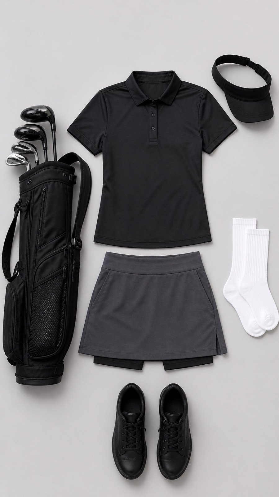 Outfit with Black Golf Skort curated by @dopasnap