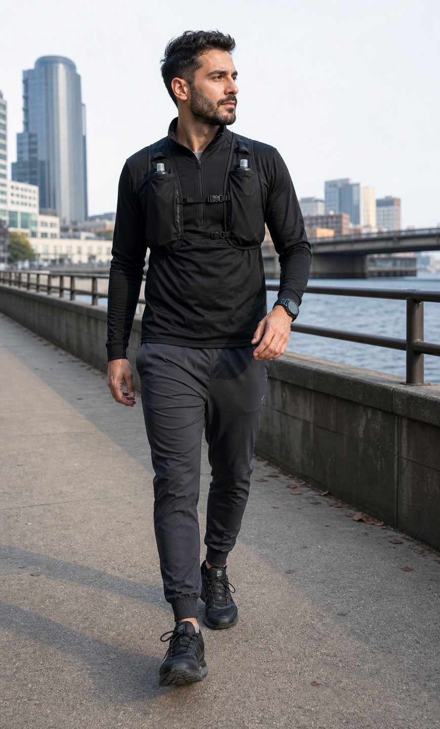 Outfit with Black Running Set curated by @dopasnap
