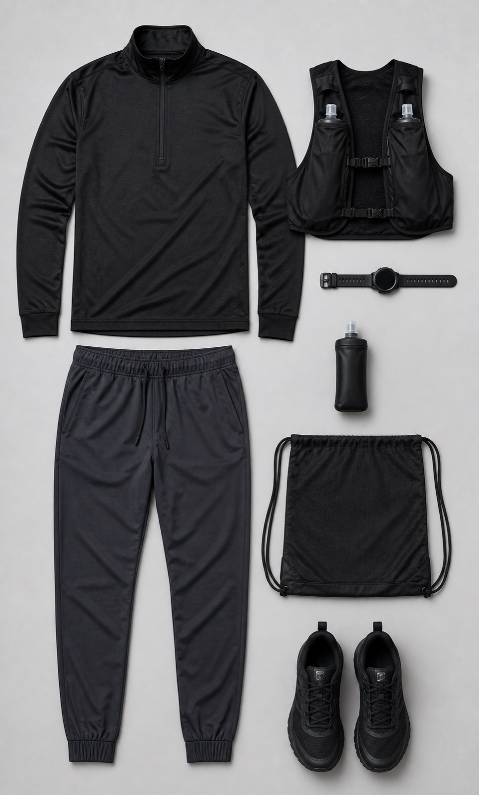 Outfit with Black Running Set curated by @dopasnap
