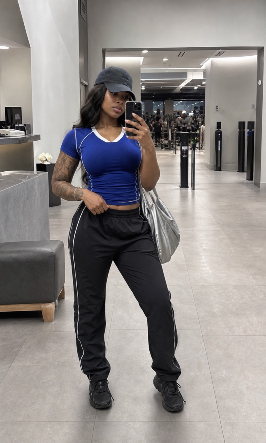 Outfit with Cobalt Track Set curated by @dopasnap