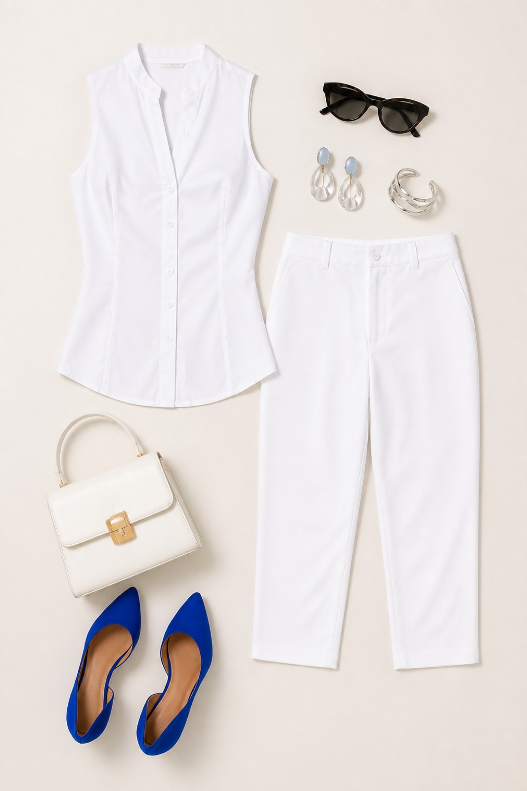 Outfit with Cobalt & White Capri curated by @dopasnap