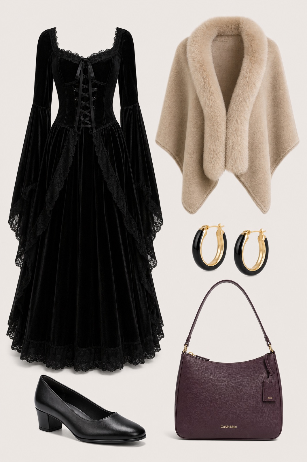 Outfit with 14K Gold Hoop Earrings Black and Gold Earrings for Women, Women's Harper, Purple Top Zip Demi Shoulder Bag curated by @dopasnap