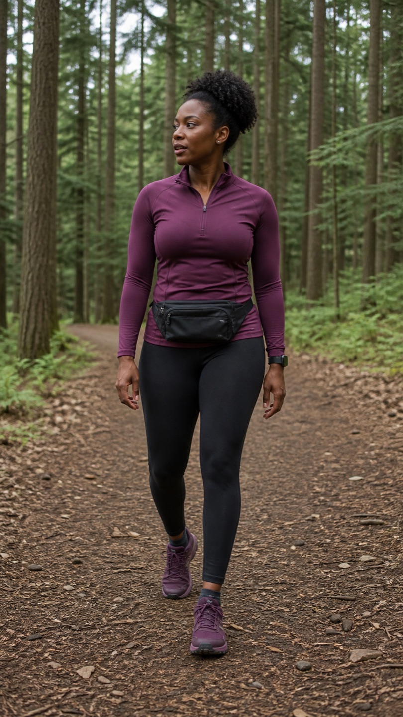Outfit with Plum Running Set curated by @dopasnap
