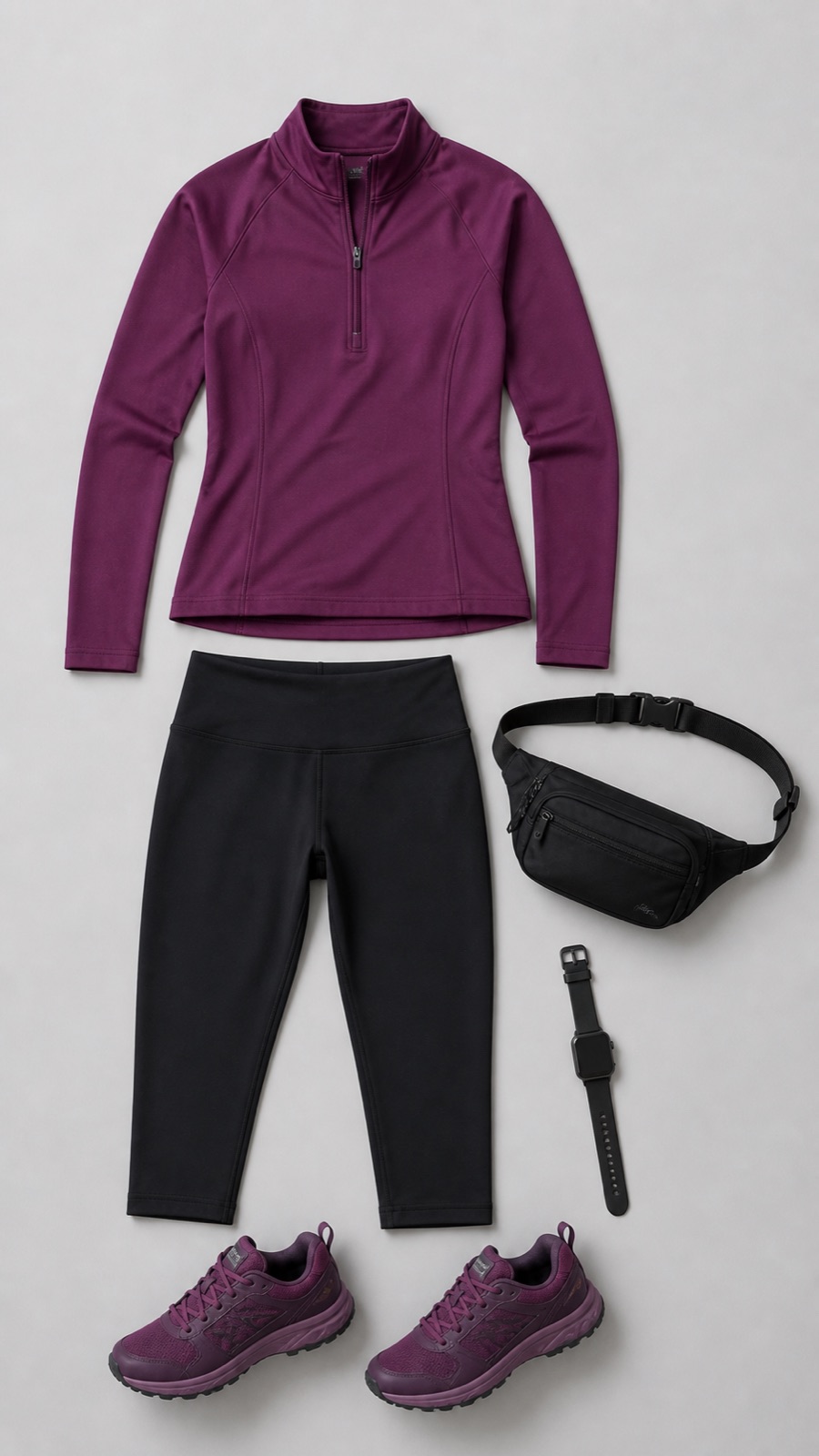 Outfit with Plum Running Set curated by @dopasnap