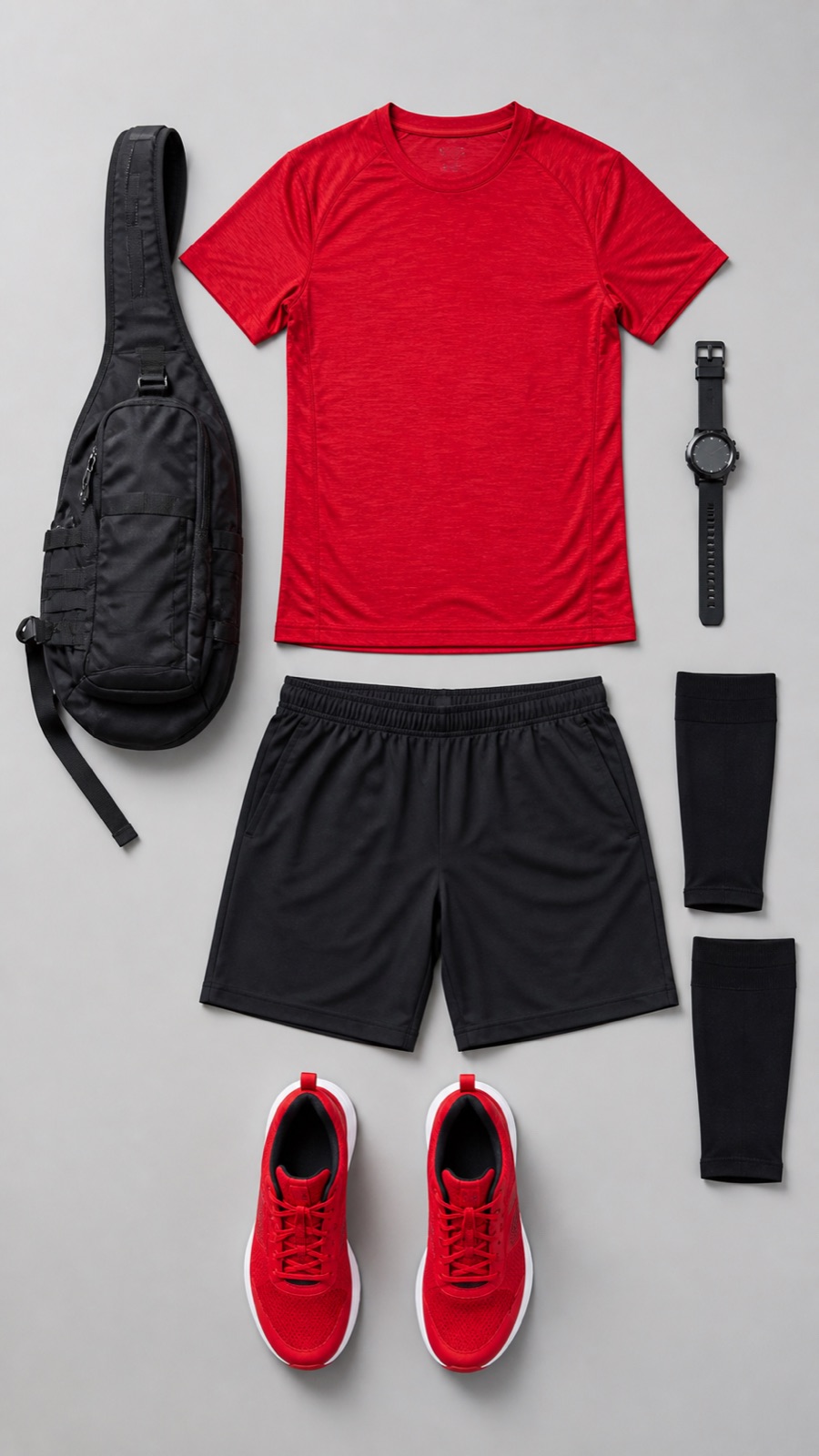 Outfit with Red Workout Set curated by @dopasnap