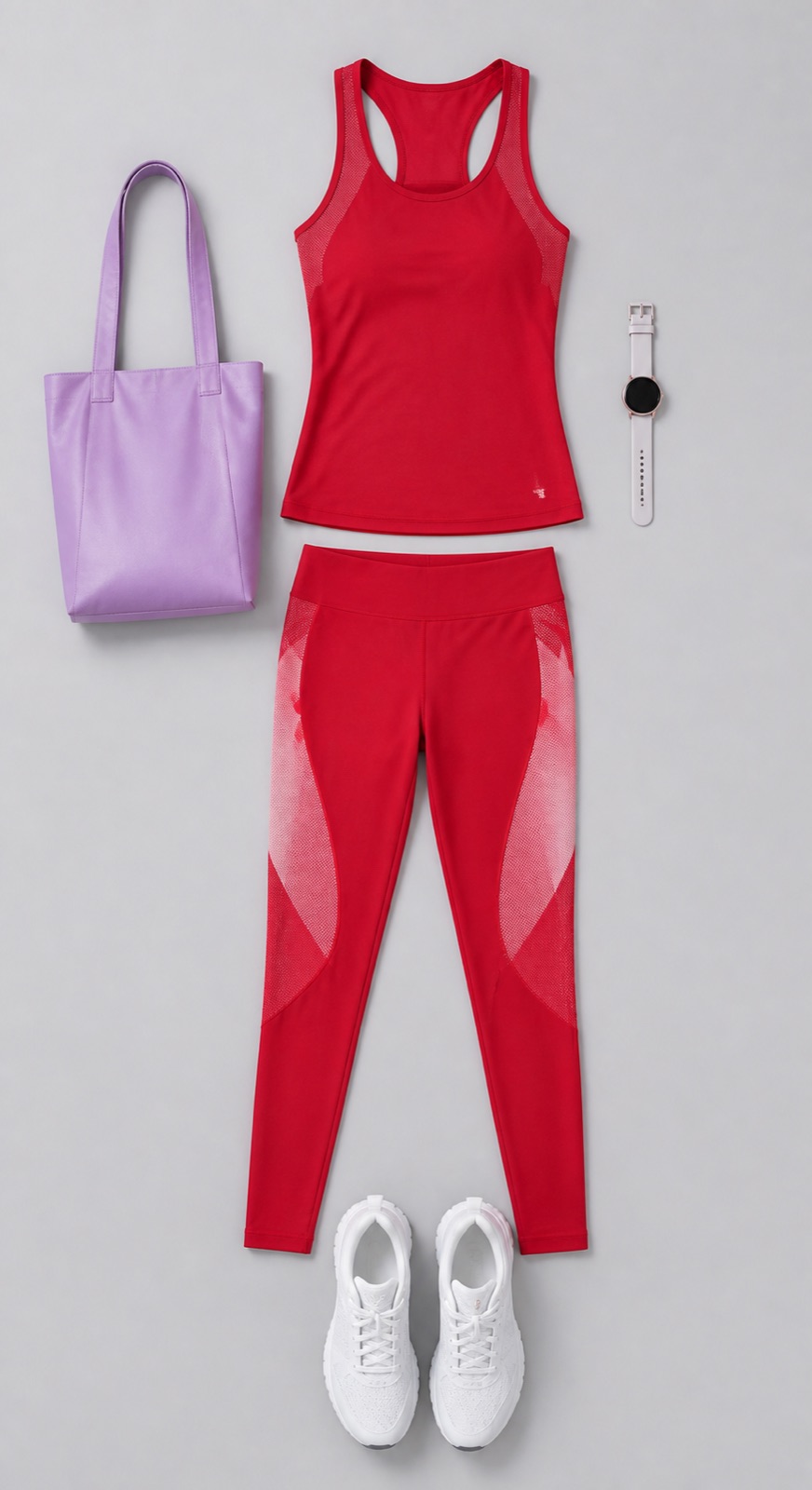 Outfit with Red Running Set curated by @dopasnap