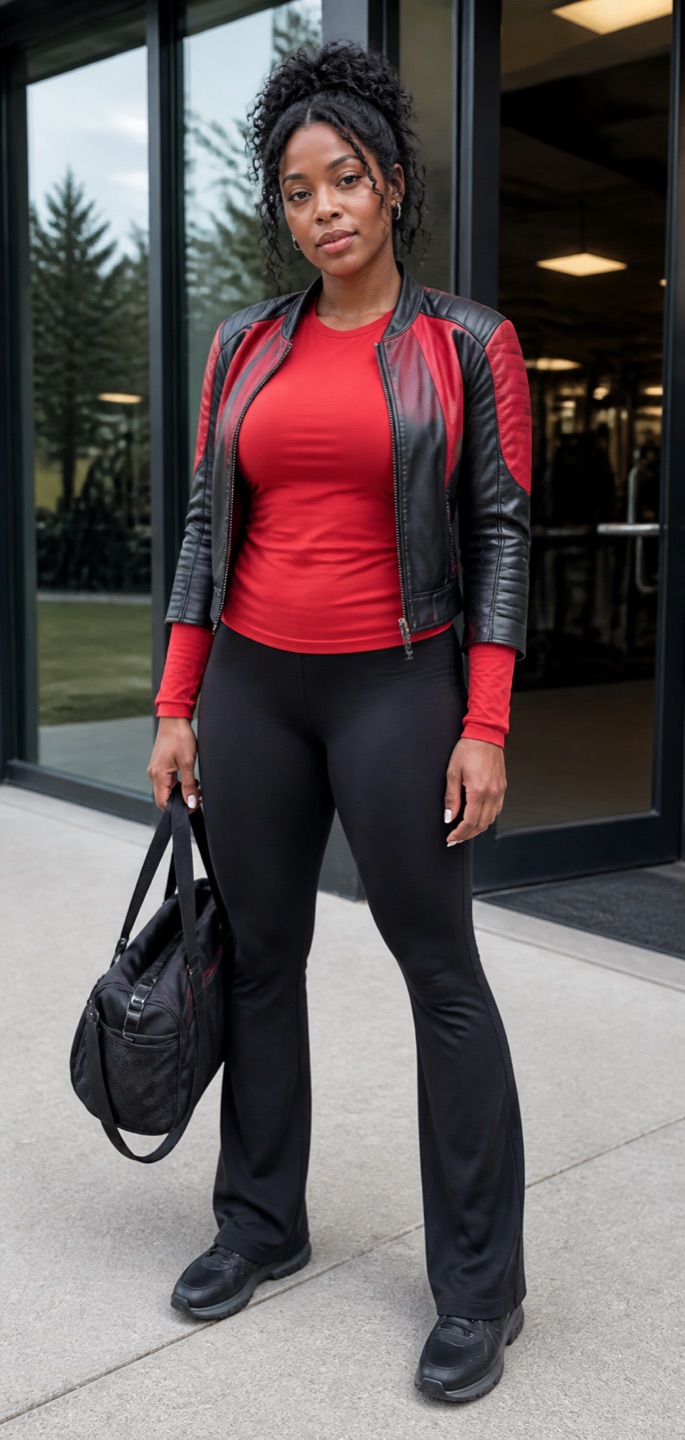 Outfit with Red Cycling Shorts curated by @dopasnap