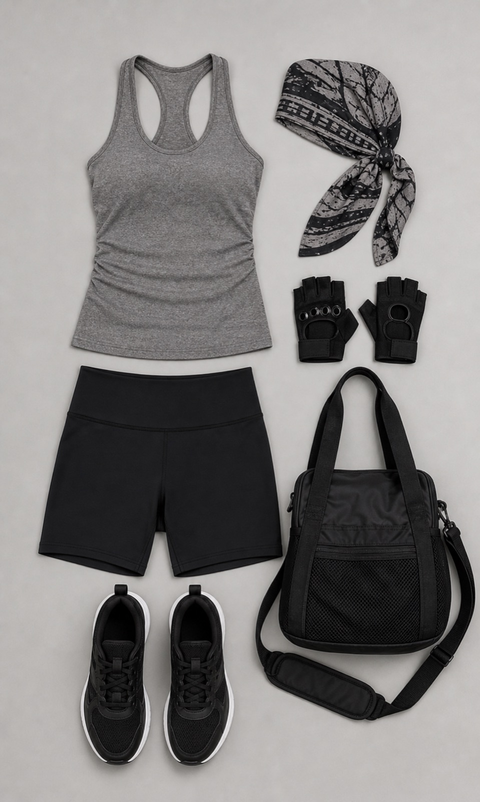 Outfit with Grey Workout Set curated by @dopasnap