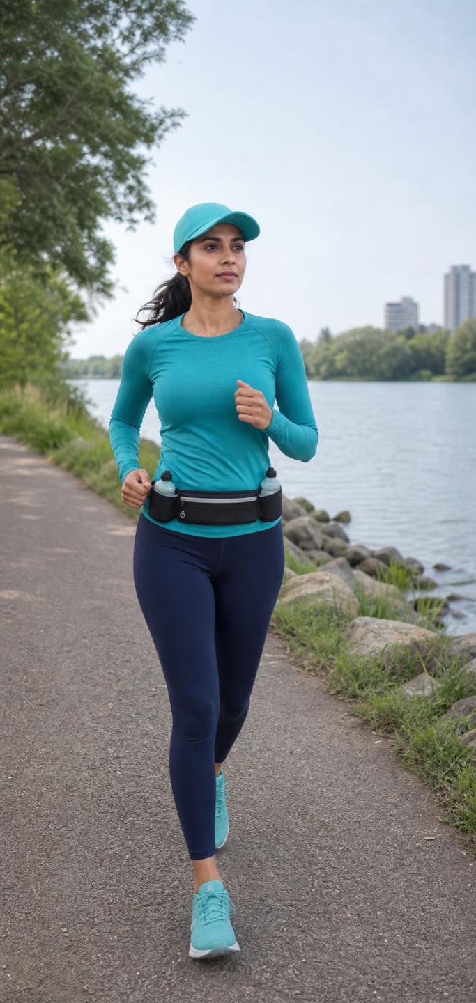 Outfit with Teal Running Set curated by @dopasnap