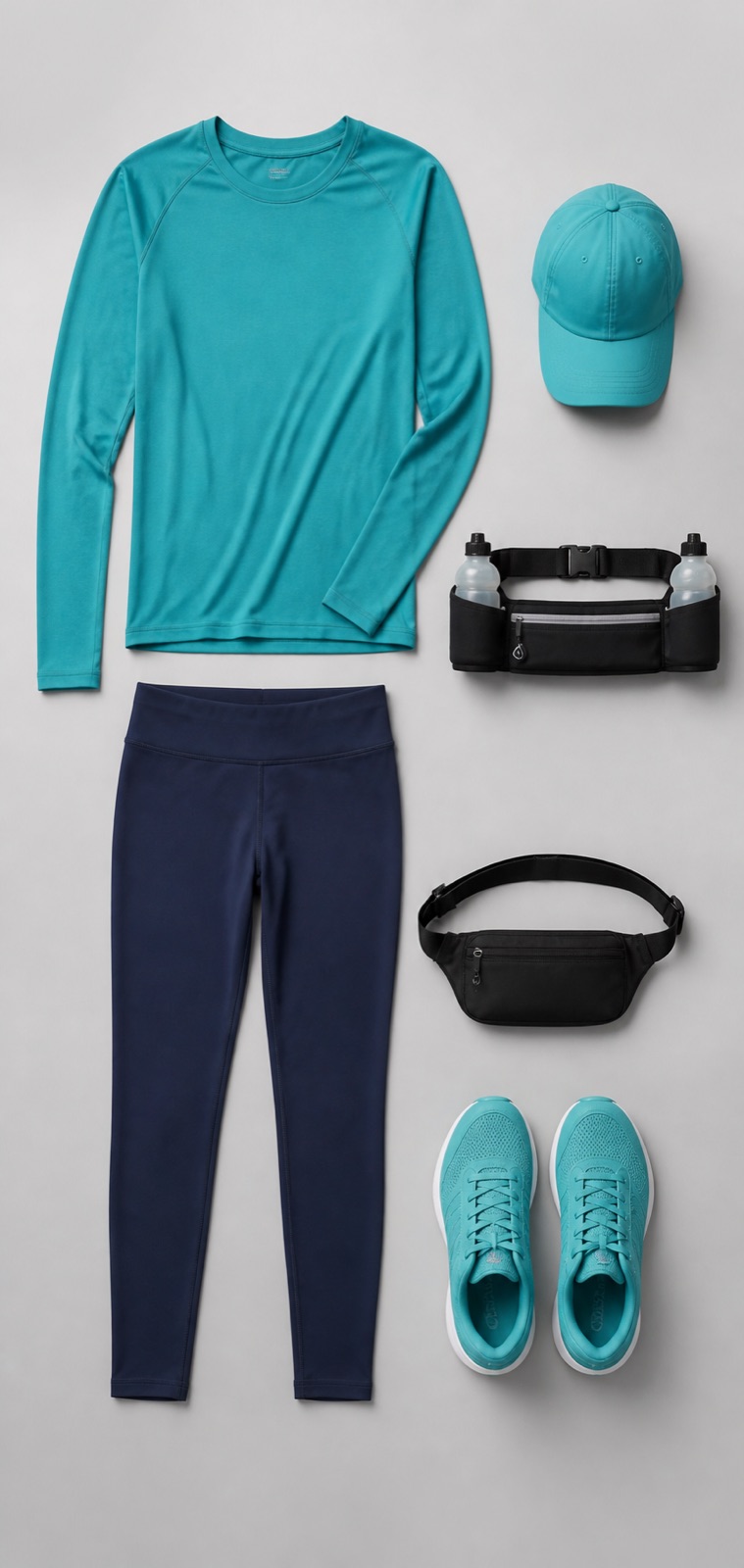 Outfit with Teal Running Set curated by @dopasnap