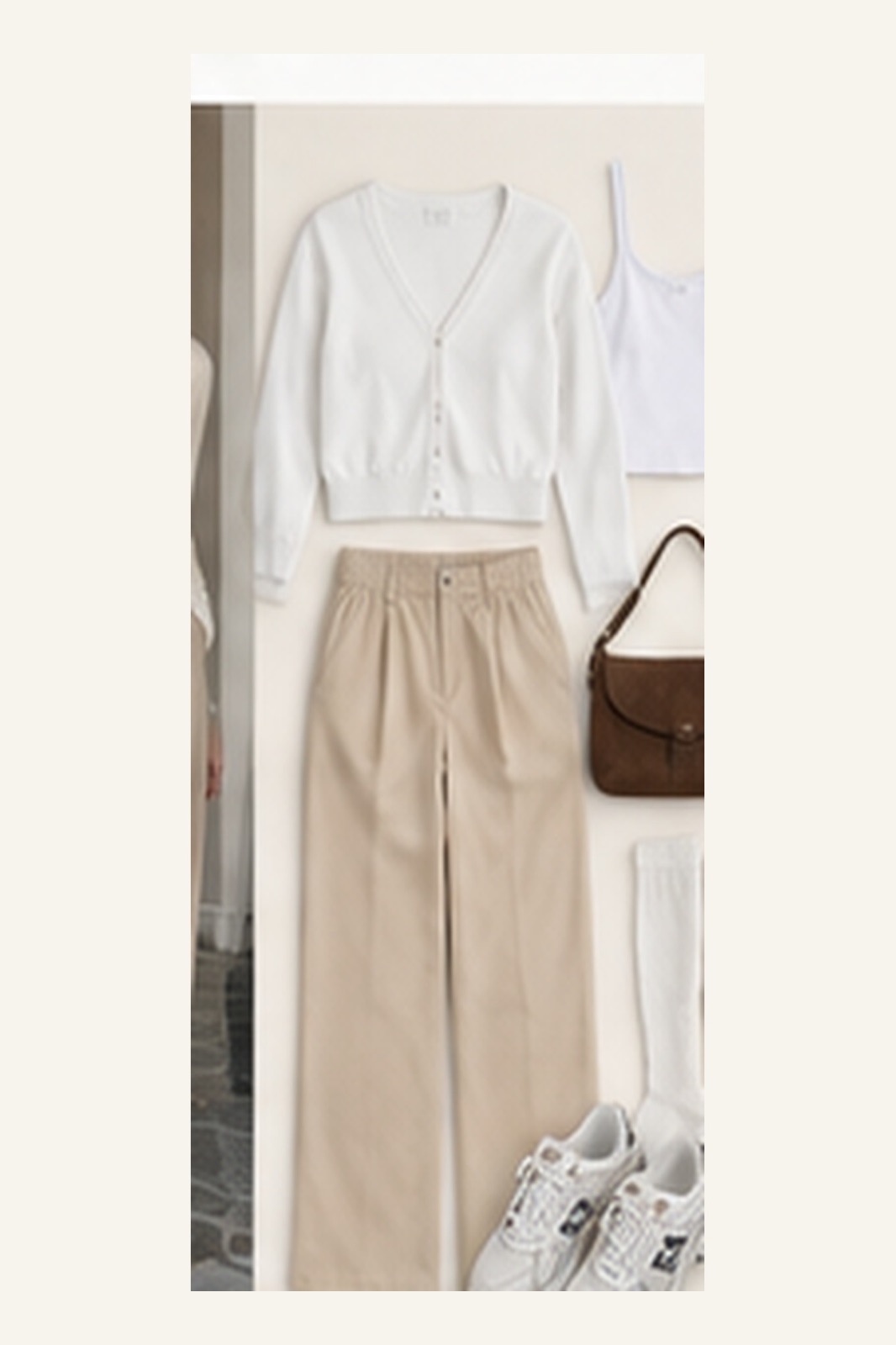 Outfit with Cream fitted long-sleeve top, Black tailored shorts, Ribbed Open-Toe Socks curated by @dopasnap