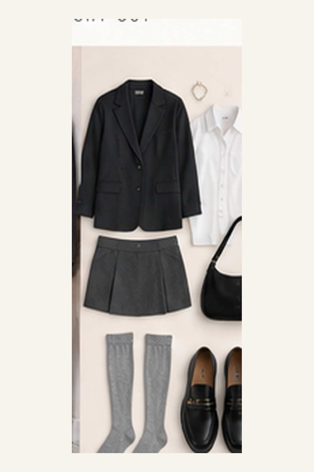 Outfit with Black mini dress, White oversized shirt, Toeless Ankle Socks curated by @dopasnap
