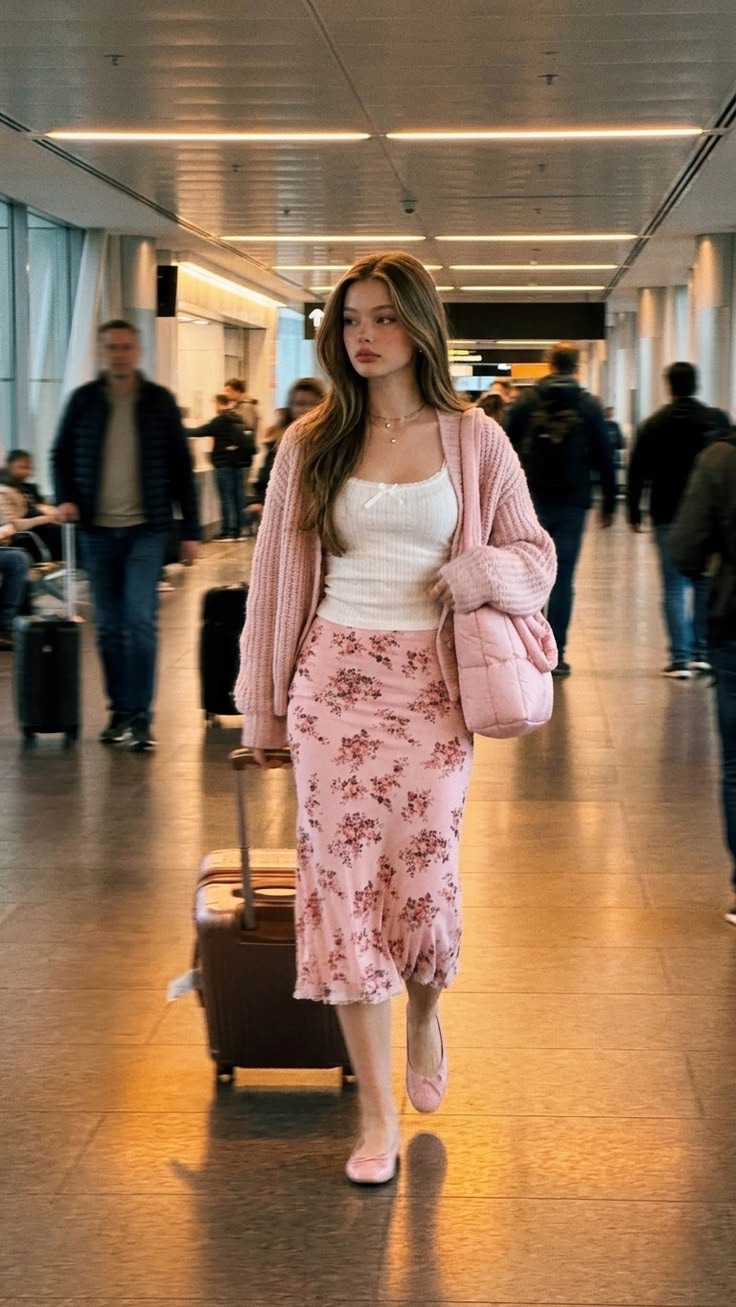 Outfit with Women Boho Floral Mesh Long Skirts Elastic High Waisted Mermaid Hem 90s Grunge Maxi Skirt, Open Front Ribbed Knit Crop Bolero Drop Shoulder Long Sleeve Solid Loose Fit Knitted Crop Cardigan Shrug, White lace cami top curated by @dopasnap
