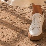 White Lace-Up Sneakers