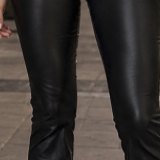Black Leather Flare Pants