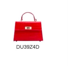 Red Croc-Embossed Handbag