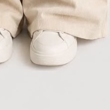 White Leather Low-Top Sneakers