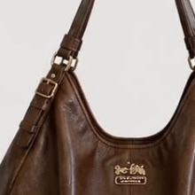 Chocolate-brown crescent shoulder bag