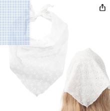 White eyelet cotton scarf bandana