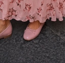 Pink ballet flat slipper shoe