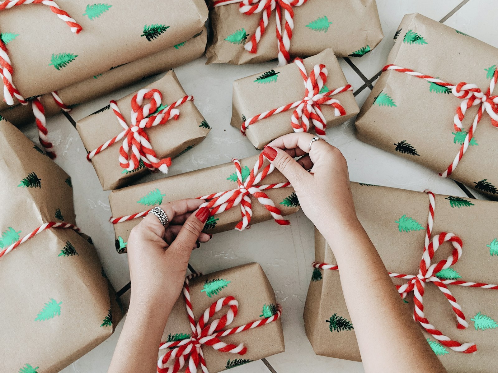 A collection of colorful wrapped gift boxes arranged together